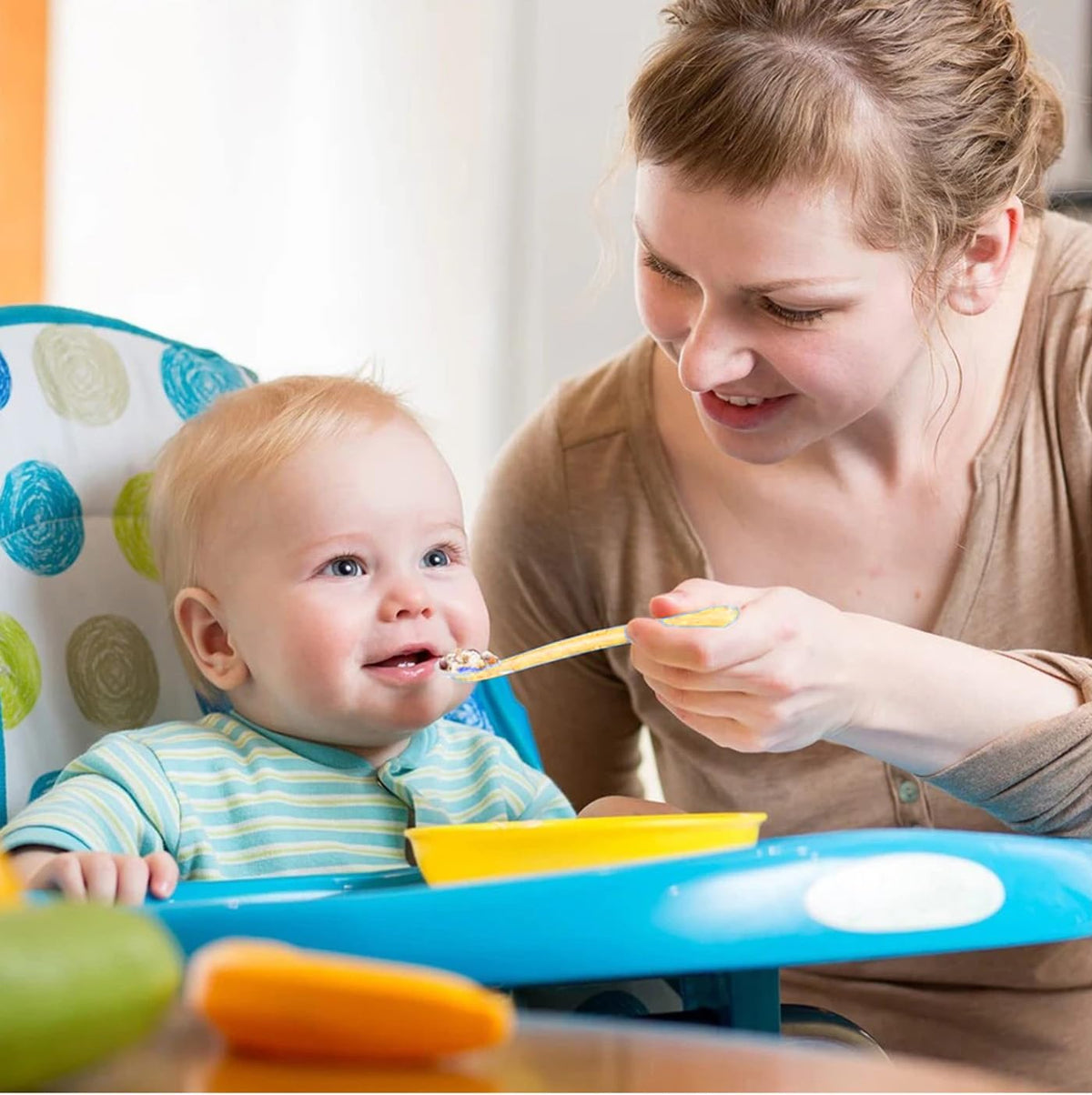 Soft Silicone Gel Tip Baby Infant Feeding Training Spoon