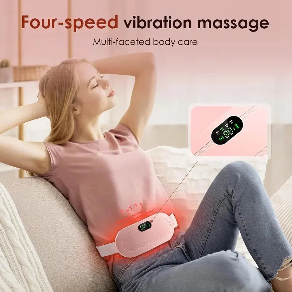 Wireless Heating & Massage Belt for Women | USB Rechargeable | 3 Heat & 3 Massage Modes