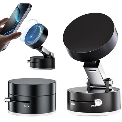 Magnetic Car Phone Holder |  360° Rotation | Vacuum Suction  Mount for All Smartphones