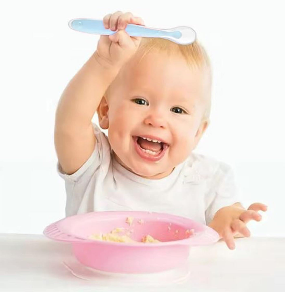 Soft Silicone Gel Tip Baby Infant Feeding Training Spoon