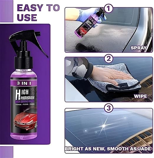 3-in-1 Car Ceramic Coating Spray |  Quick Protection & Shine