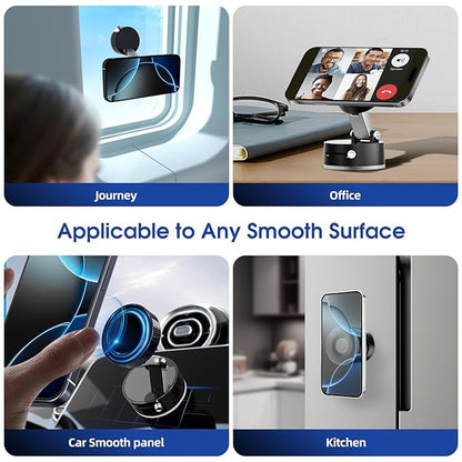Magnetic Car Phone Holder |  360° Rotation | Vacuum Suction  Mount for All Smartphones