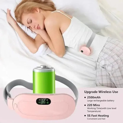 Wireless Heating & Massage Belt for Women | USB Rechargeable | 3 Heat & 3 Massage Modes