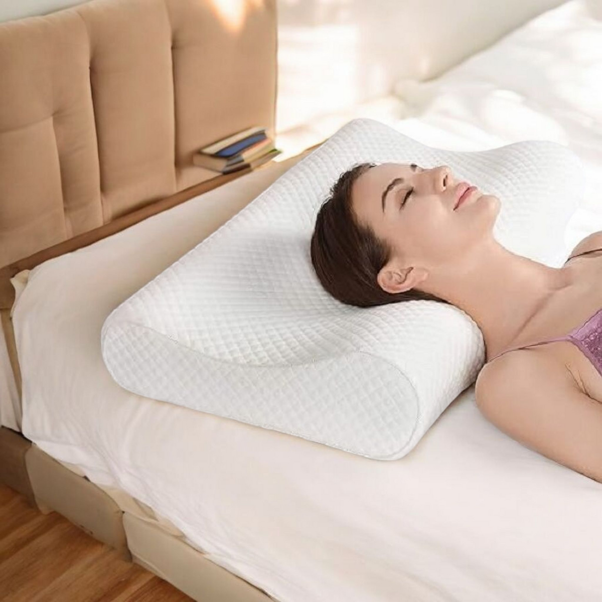 Memory Foam Solid Orthopaedic  Pillow White